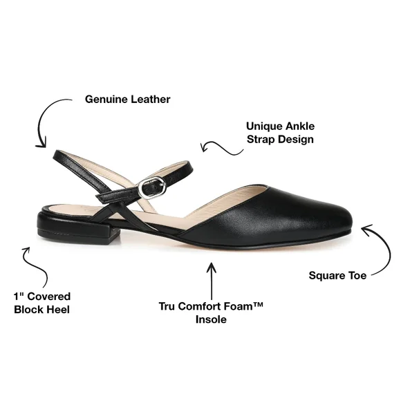 journee amannda black flat with strap buckle - Picture 2 of 5